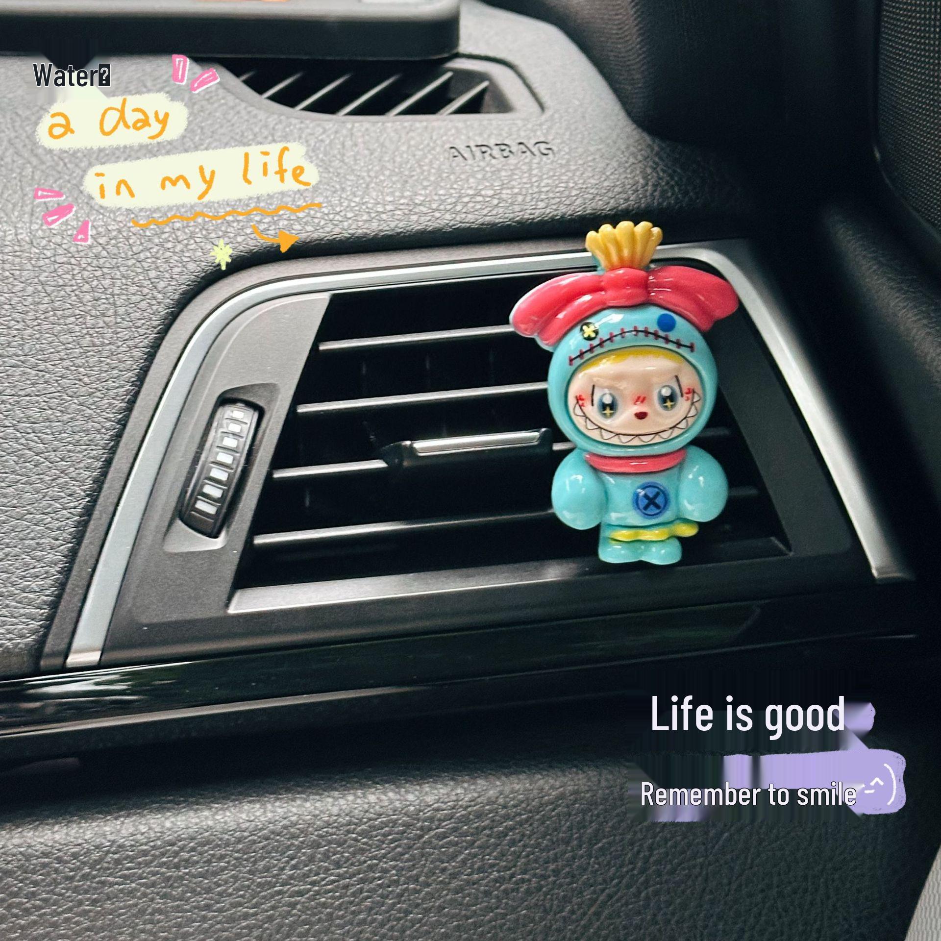 

Labubu Car Air Vent Aroma Diffuser Pendant - Cute Disguise Style, Eliminates Odors, Car Interior Ornament Jasmine