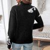 Women's Turtleneck Sweater, Color-Block for Fall and Winter