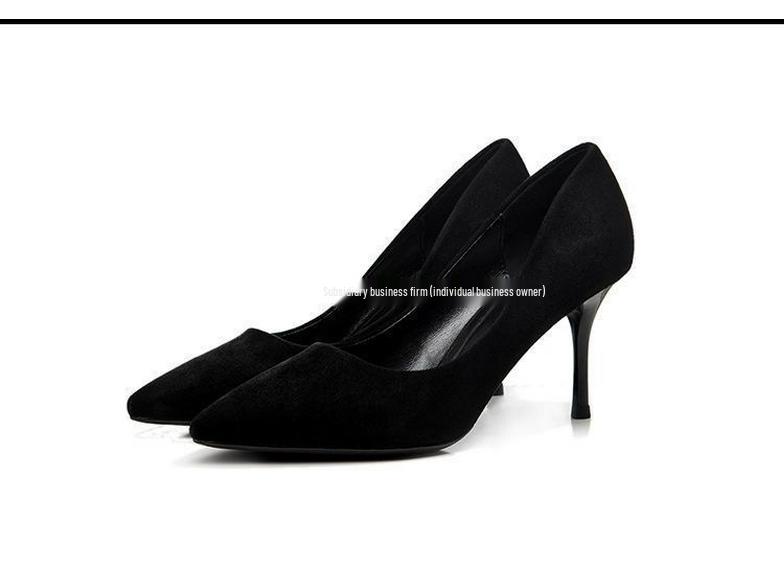 Korean Style Black Stiletto Heels: Versatile Pointed Toe for Formal Spring & Autumn Wear