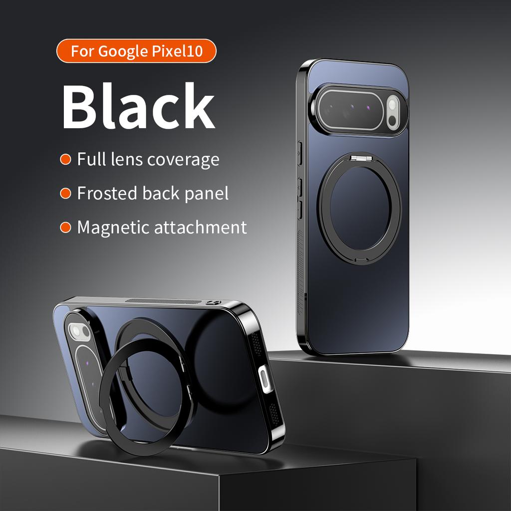 360 Rotating Kickstand Magnetic Electroplating Phone Case For Google Pixel 10 Pro Xl 9A 9 8 8A Shockproof Wear Resistant Cover