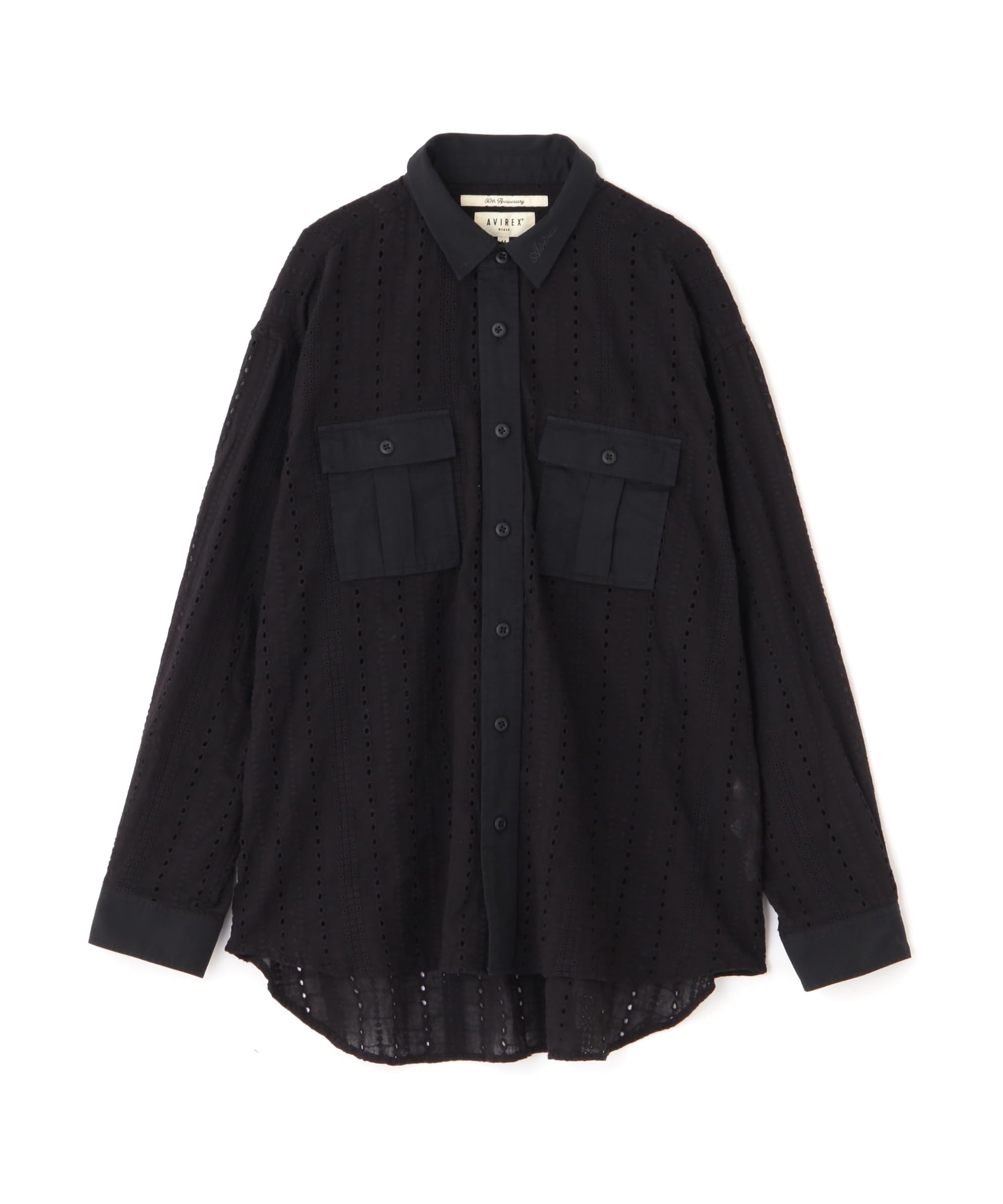 AVIREX WEB LIMITED Belle LINE LACE SHIRT women s M 010 black 783-5120604