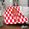 As Monaco Crest Flannel Blanket, Soft Polyester, Modern Design, All-Season for Camping, Travel, Gifts for holidays or birthdays