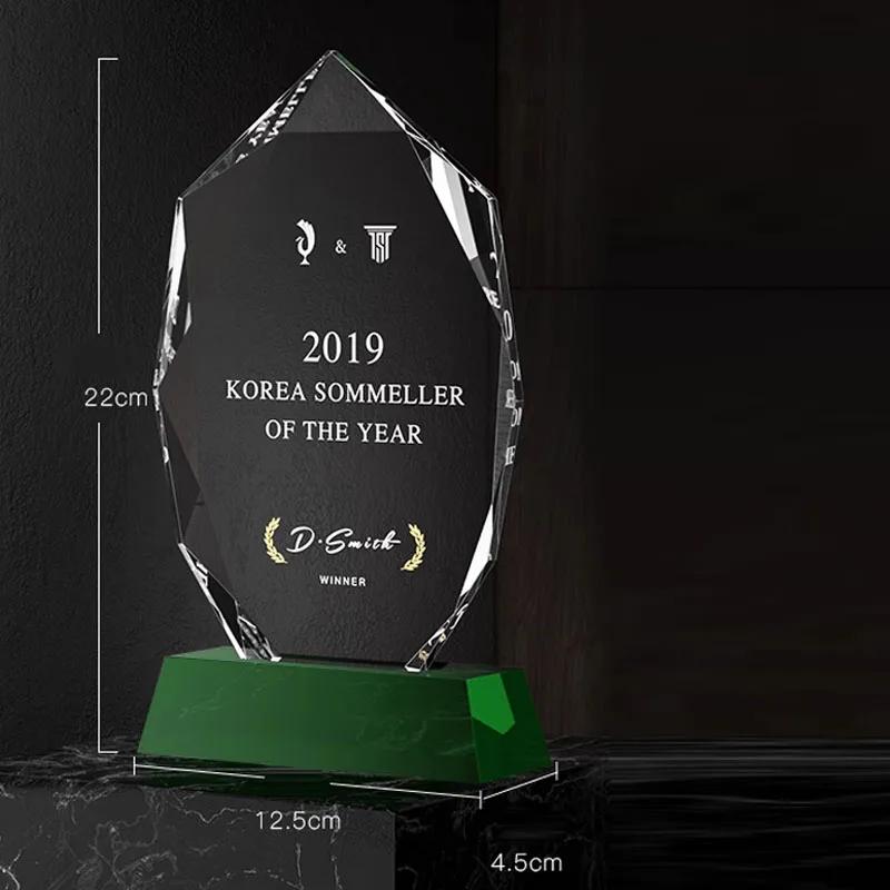 Customized Crystal Trophy, Annual Meeting Employee Annual Meeting Celebration Souvenir Excellent Award Decor High-end Medal, 1Pc
