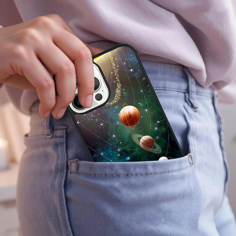 Saturn Solar System Phone Case For iPhone 17 Air 15 16e 14 13 Pro Max Coque 12 11 Pro Max PLUS Cover
