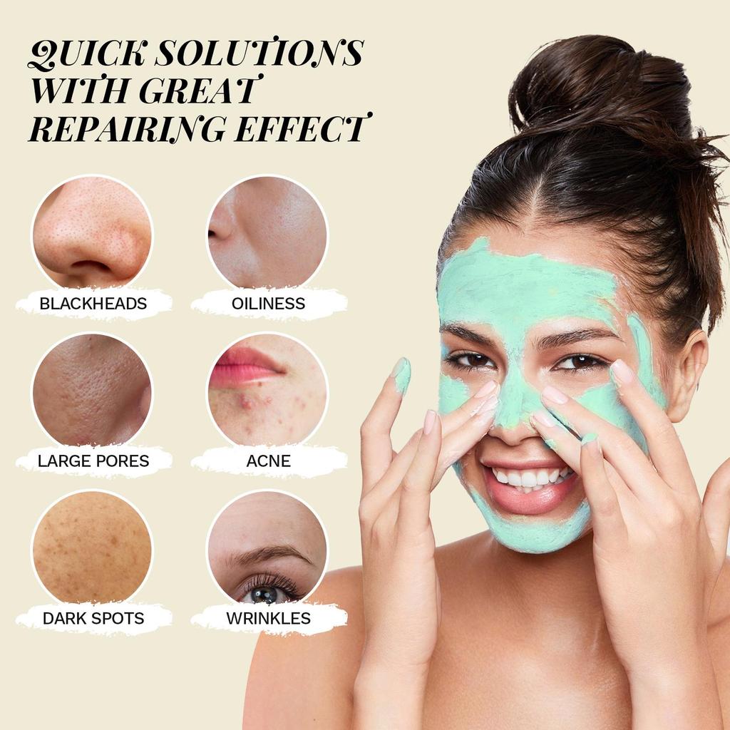 ANAiRUi Clay Face Mask Set, Green Tomato, Red Bean, Turmeric, 3 x 2.5 oz
