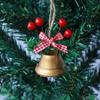4Pcs Christmas Decorations Christmas Tree Ornaments Five-Star Snowflake Bells Hemp Rope Berries Accessories Christmas Bells