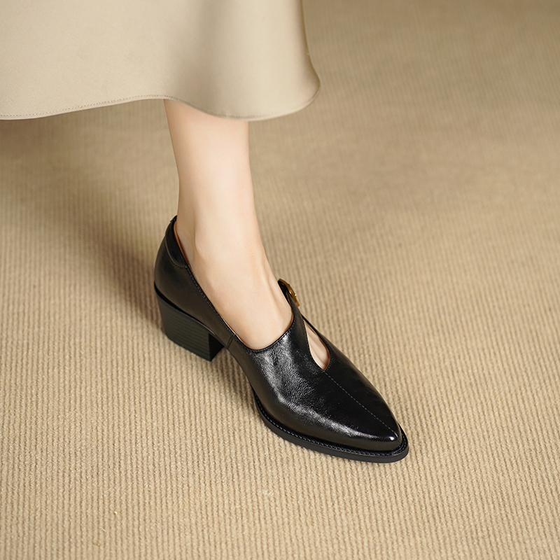 Modne czółenka z prawdziwej skóry Kobiety 2025 Nowy Przybycie Wygodne Damskie Wiosenne Mary Jane Wysoki Obcas Buty Casual Czółenka Wysokie Obcasy Kobiety