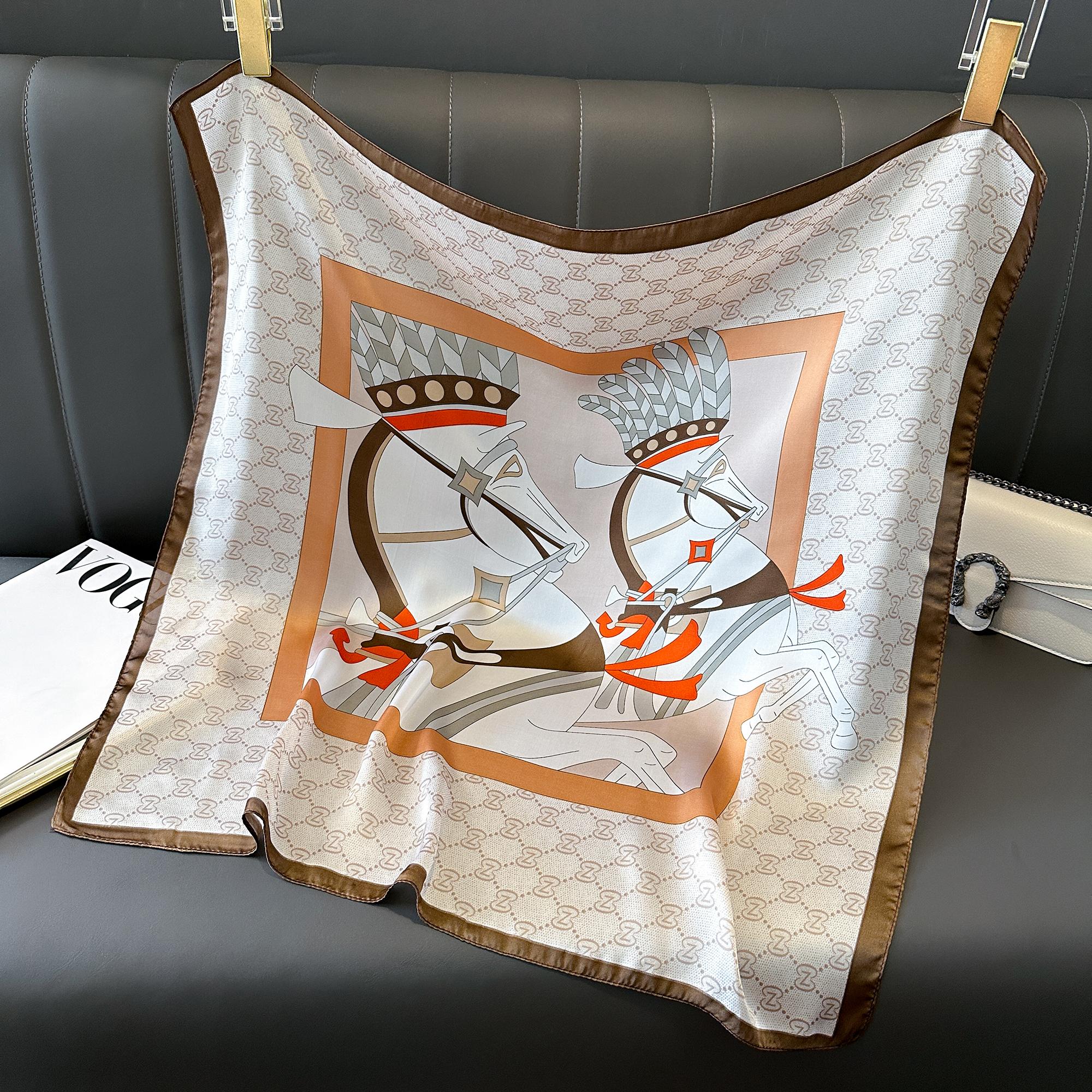 

Новый шелковый атласный шарф для волос 70*70 см, женский носовой платок с принтом, женская бандана с квадратной головой, небольшой шейный глушитель, хиджаб для леди