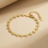 18K Gold Plated Anklet, Stainless Steel Lucky Foot Chain, Minimalist Ankle Bracelet for Women Beach Jewelry