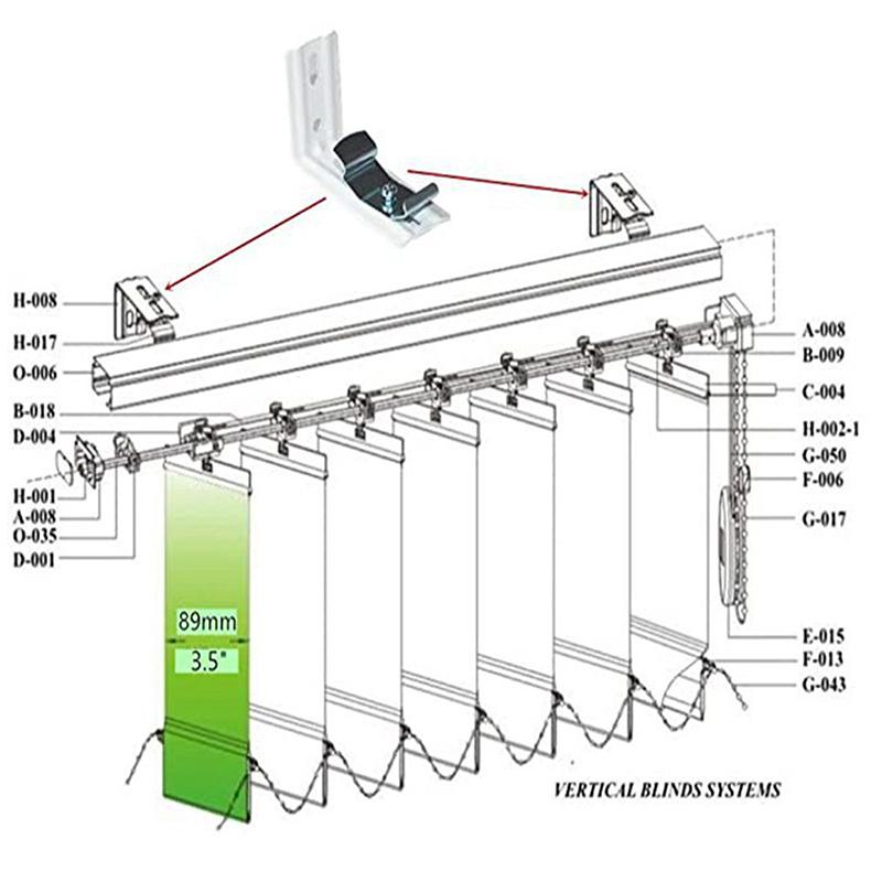 1/2Pcs 3Inch Vertical Blind Bracket Clips Metal Roller Shutter Pull Curtain Fixing Mounting Holder Accessories