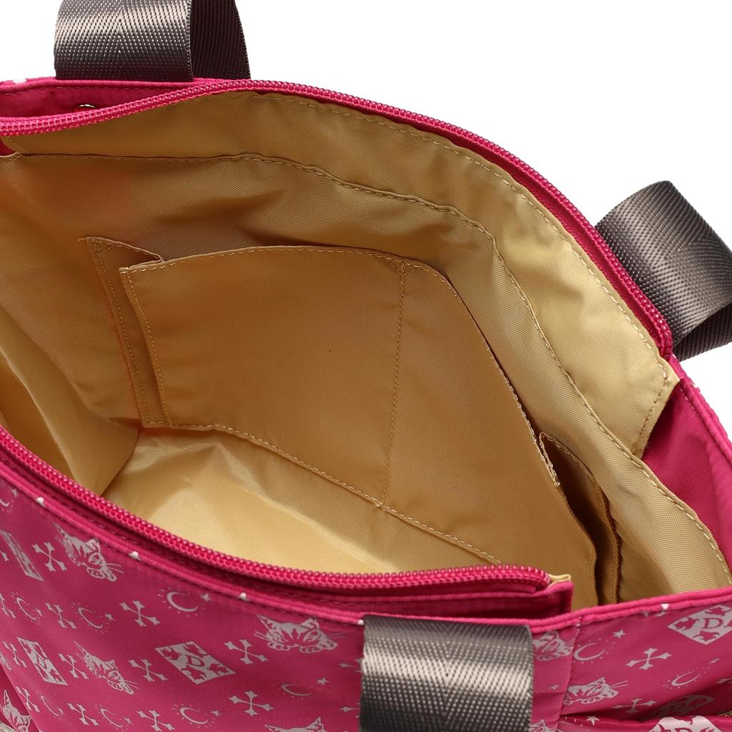 WACHIFIELD T2O Lightweight Tote Bag for Synthetic Perfect for Dayan Cat Water-Repellent Women, Leather, Commuting, Design, WTSK-02 (Pink)