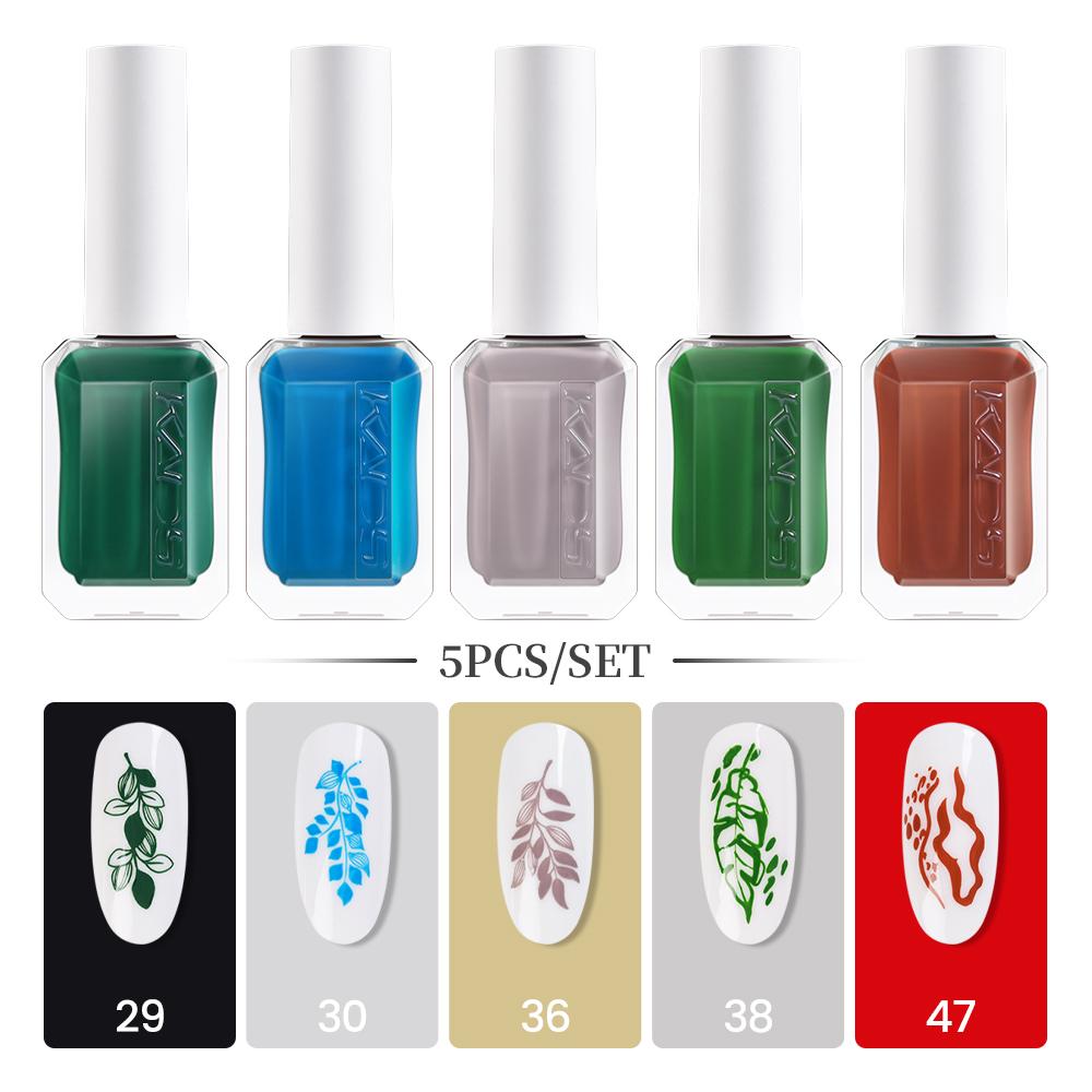 

KADS 11 мл набор лаков для стемпинга ногтей, черный, белый, золотой, серебряный цвет, лак для ногтей, лак для штампов для ногтей