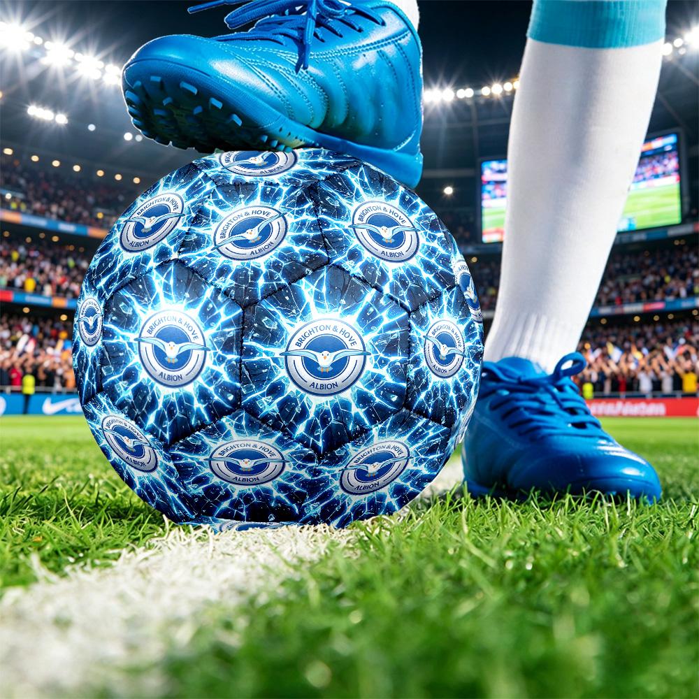 Brighton & Hove Albion FootballPrinted Size 5 Soccer Blbion Football, Anti Slip Adult Match Football Souvenir for Football Fans