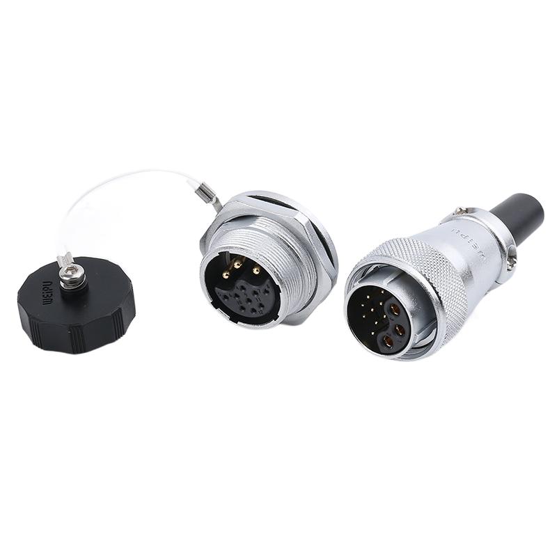 WEIPU WS24 TQ/ZMQ 2 3 4 9 10 12 19 Pin Electrical  Wire Soldering Charger Aviation M24 Connector Metal Power Adapter IP65
