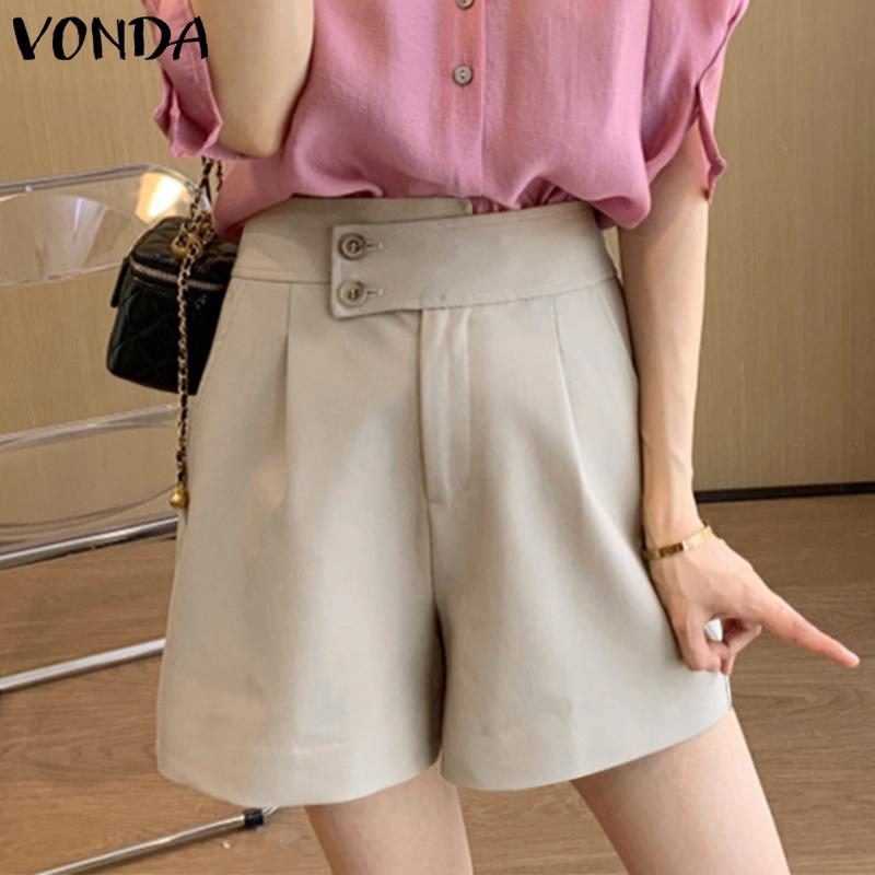 

VONDA Летние женские однотонные широкие шорты Брюки