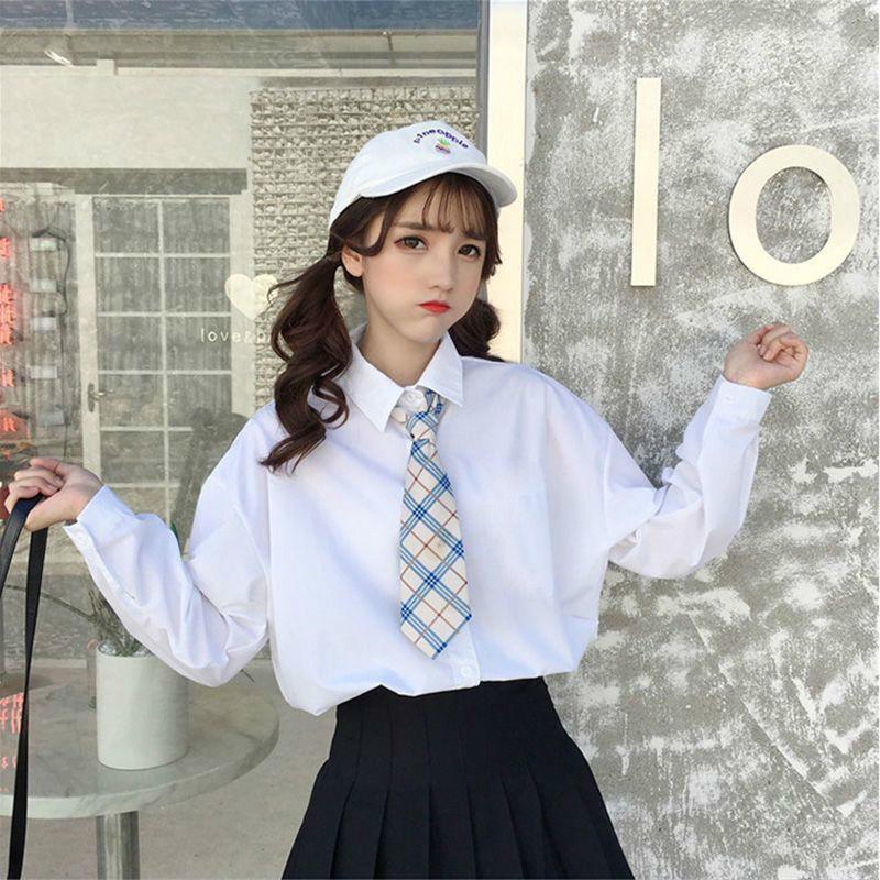 

Белая рубашка с длинными рукавами женская весенняя новая свободная белая рубашка XS