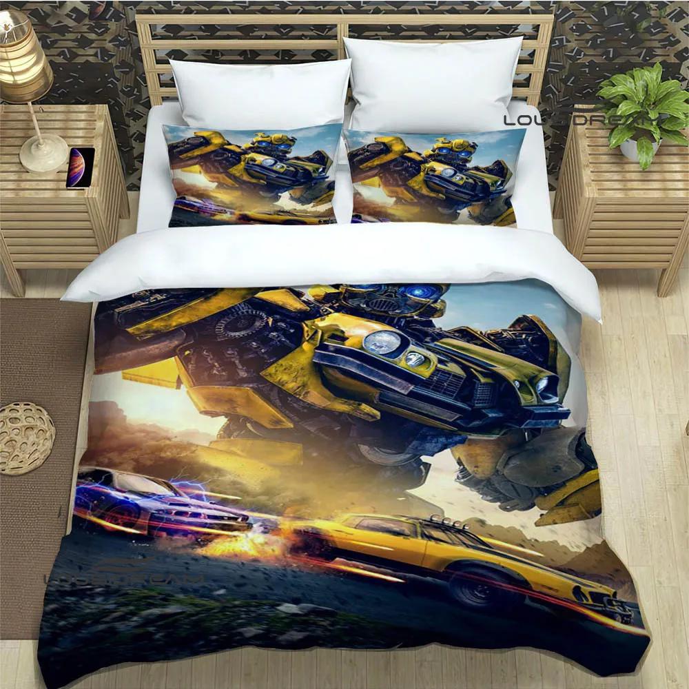 Bedding Set Luxury Birthday Gift T-Transformers Cartoon Bedding Sets Exquisite Bed Supplies Set Duvet Cover Bed Comforter Set
