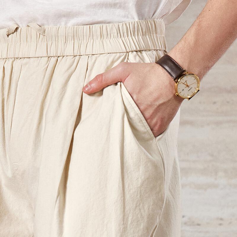 Men's 100% Long-Staple Cotton Straight-Leg Casual Pants