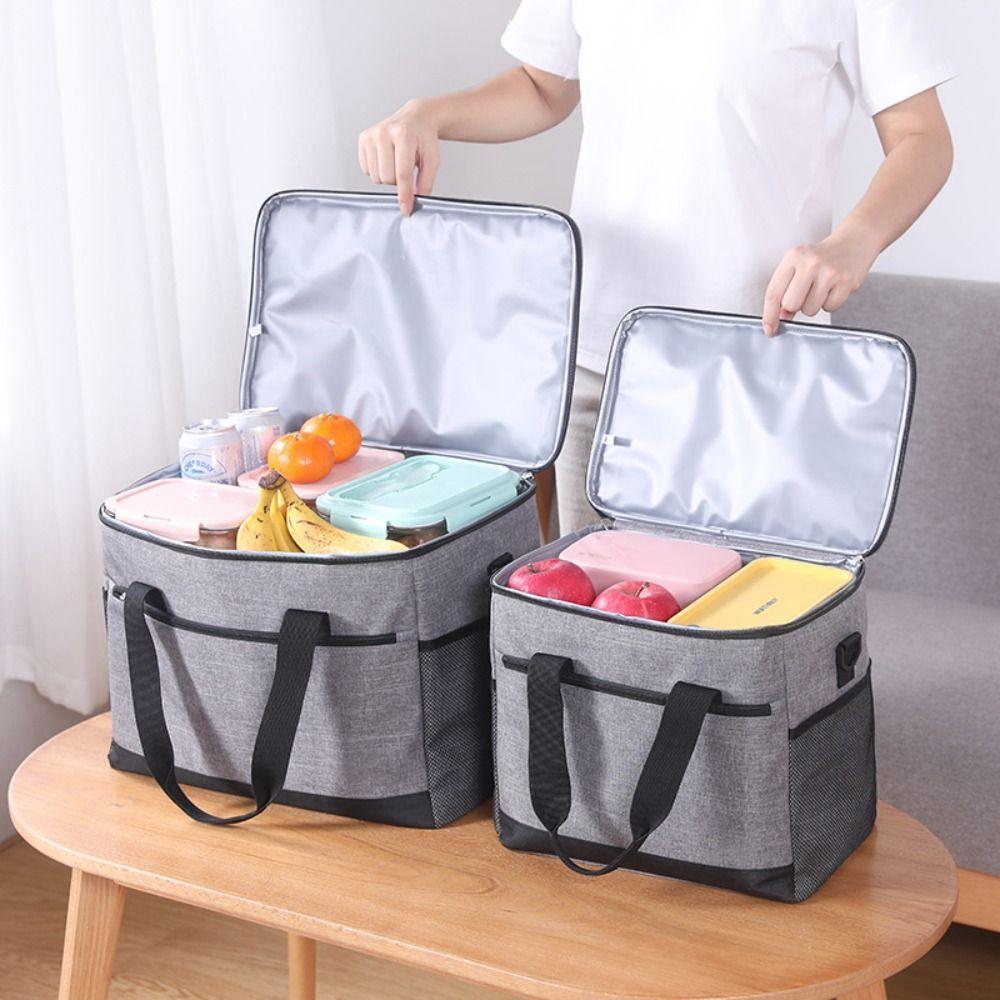 4-6h Heat Preservation Camping Picnic Bag Portable Insulated Lunch Bag Thermal Pie Carrier Potluck