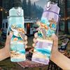 1PC Ocean Surfing Boy Beach Scenery 750ml Color Plastic Sports Water Bottle Leakproof Flip Straw Lid Suitable for Sports Office Home Use