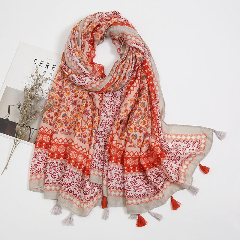 Soft Thin Scarf Viscose Women Bohemian Design Print Shawls Wrap Female Geometric Blanket Long Bufandas Muslim Stole  Fashion