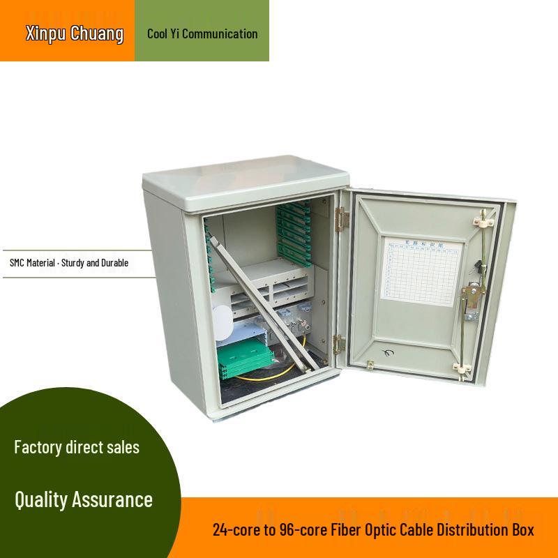 96-Core Fiber Optic Distribution Box Compatible with SC/FC/LC/ST.