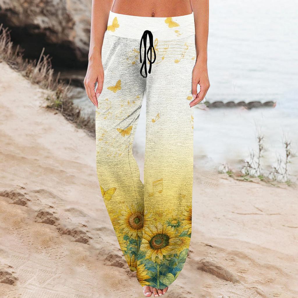 Dames Mode Losse Pasvorm Trekkoord Elastische Taille Casual Geprinte Broek