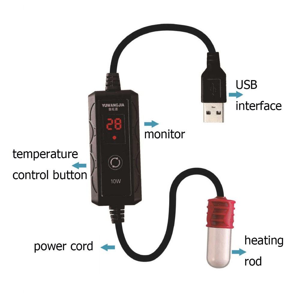 Adjustable Mini Fish Tank Heater Energy Saving Thermostatic Turtle Heater  Home