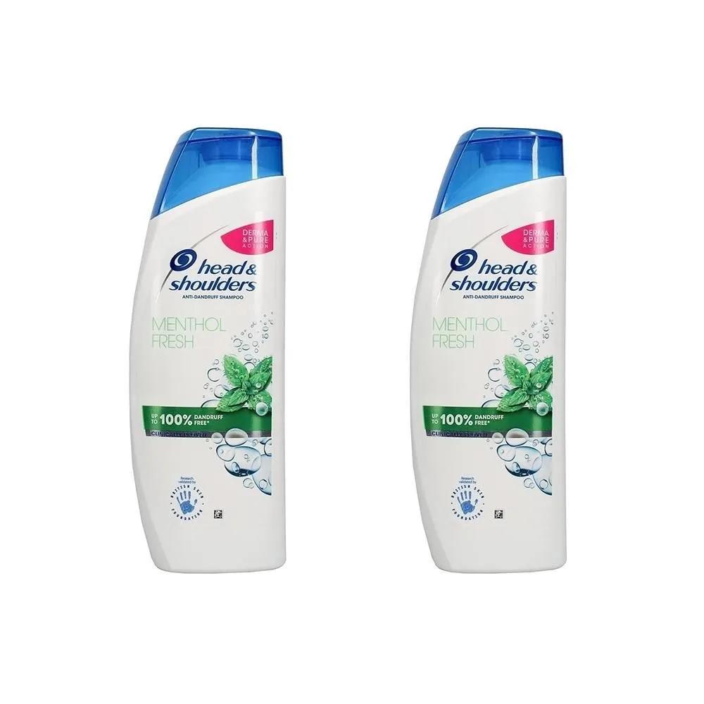 Champú Head & Shoulders 500 ml Paquete de 2 Frescor Mentolado Champú Head & Shoulder Anticaspa MENTOL FRESCO 16.9 oz.