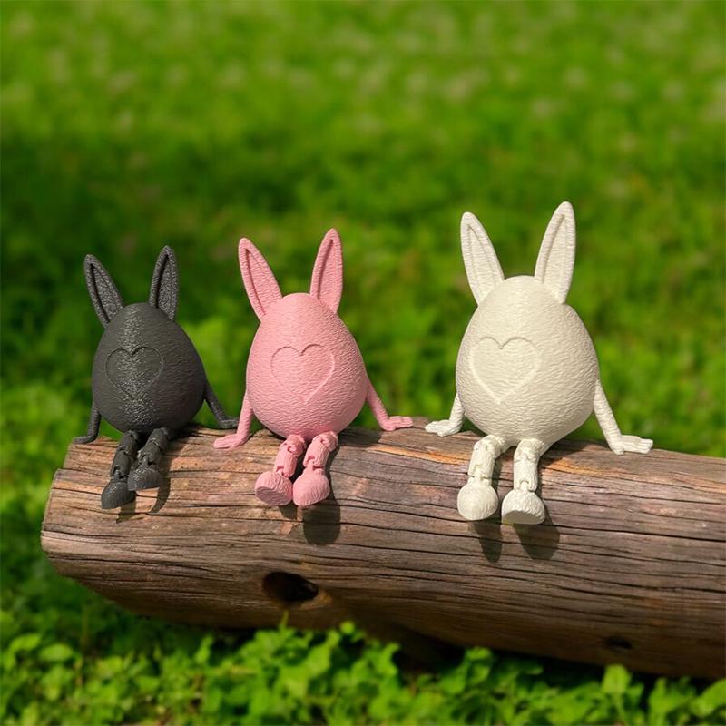 New 3D Easter Rabbit Egg Model With Joints Egg Ornament Articulated Egg Statue Home Office Decor Easter Decor Perfect Gift