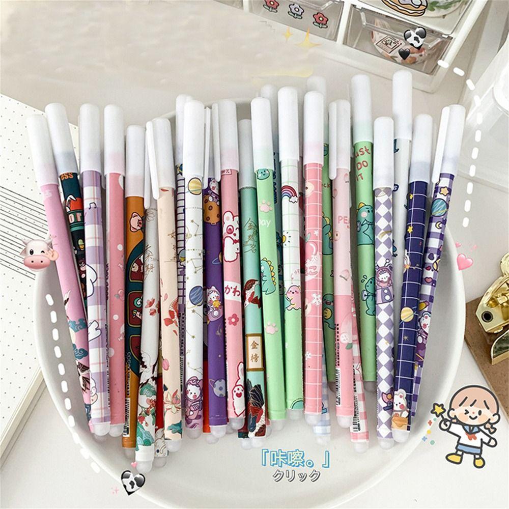 Stylos à Bille Effaçables - 3 Stylos Gel Thermosensible - Encre Rouge/Bleue/Verte - Pointe 0,5 Mm - Motifs Noël (Père Noël, Renne) - Pour Enfants, Étudiants, Bureau