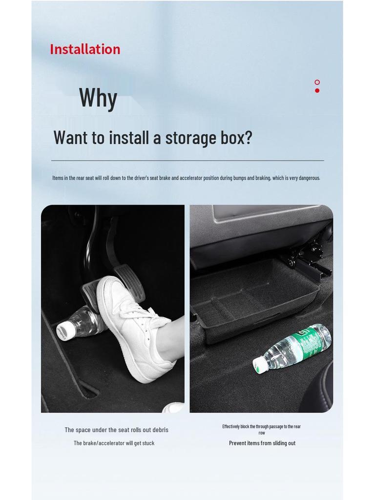 Teslas Model Y Under-Seat Storage Organizer - Interior Accessory