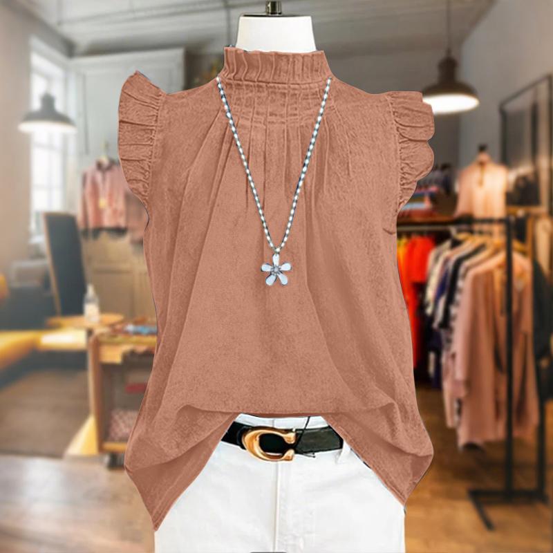 

ZANZEA Женские летние повседневные топы-майки без рукавов со стойкой 3XL розовый