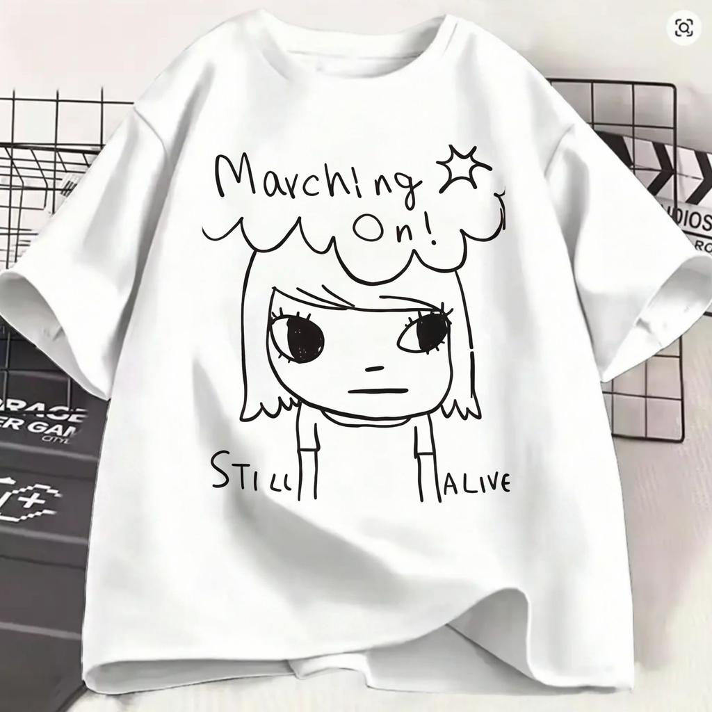 Yoshitomo Nara TShirt Summer Harajuku TShirts Unisex Cotton Breathable Oversize Top Tees Short Sleeve Aesthetic Tshirt