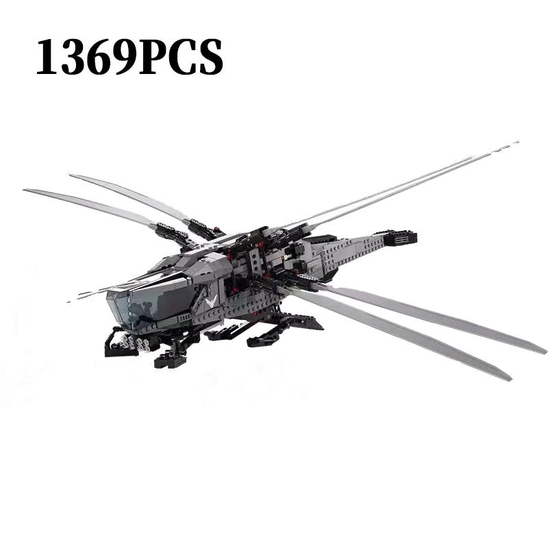1369pcs Dune Royal Ornithopter Building Block Helicopter Fighter Plane Children Boy Assembling Toy Gift