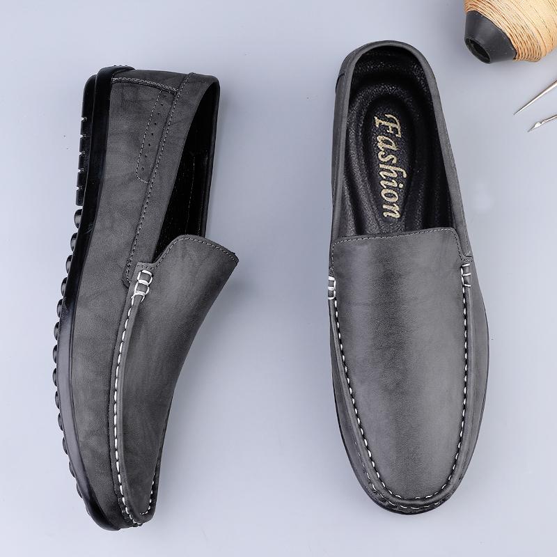 Genuine Leather Mens Loafers Handmade Slip On Footwear Soft Leather Moccasins Ultra-light Male Boat Flats Outdoor Driving Shoes