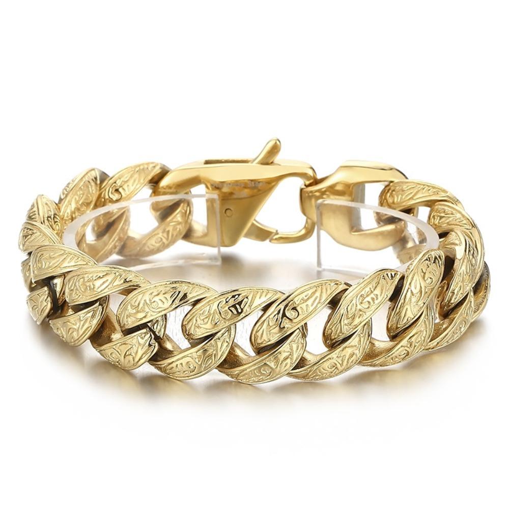 European and American Personalized Men's Jewelry, Titanium Steel Multi-ring Interlocking Pattern Bracelet, Men's Stainless Steel Bracelet