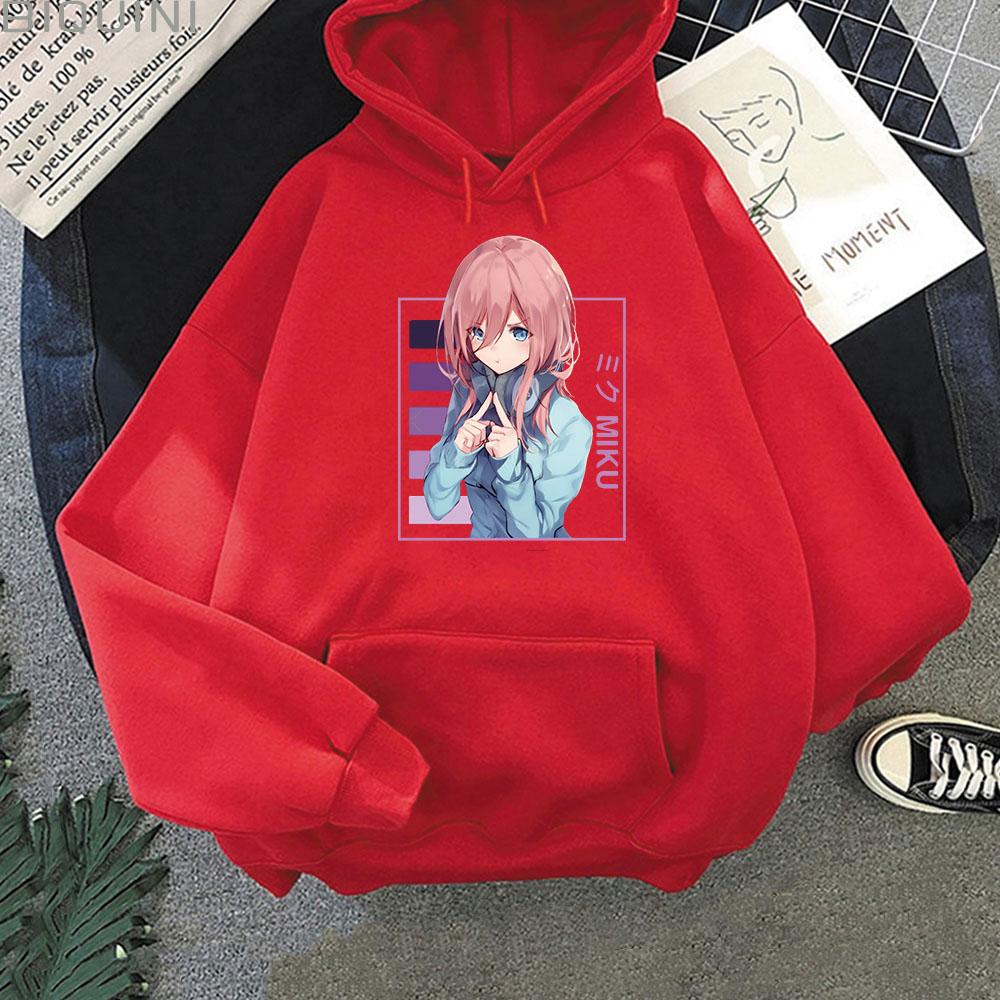 Hot Anime The Quintessential Quintuplets Nakano Miku Print Hooded Men Women Aesthetic Hoodies Harajuku Male Plus Size Sweatshirt