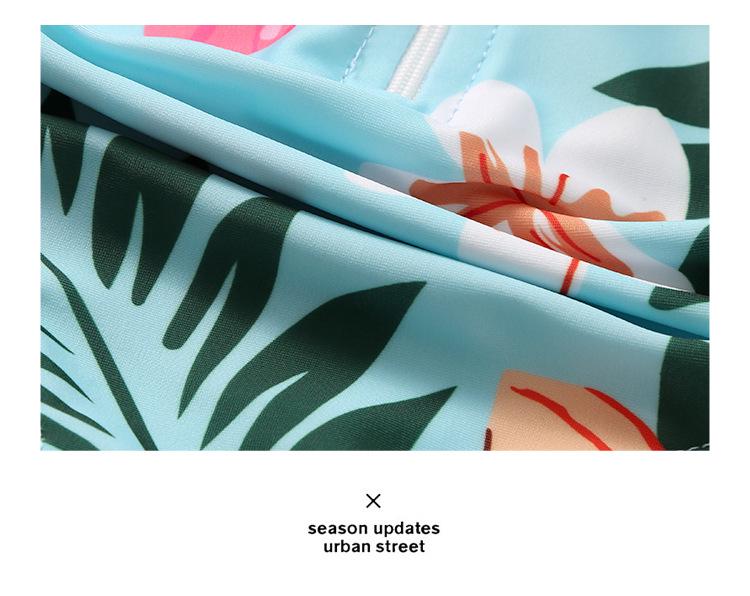 Trendy Korean Toddler Girl's One-Piece Sunscreen Swimsuit Set