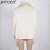 BITCED Fall/Winter Fringe Cape Shawl with Fur Collar Solid-Color Knit Sweater Jacket
