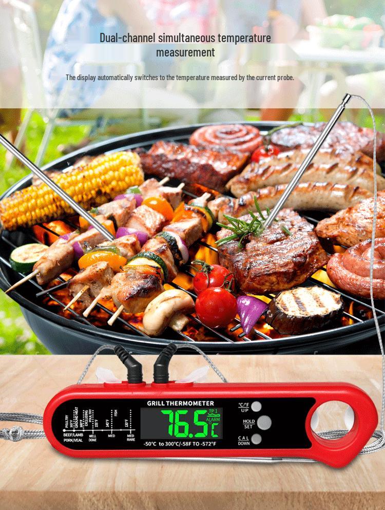 Dual Probe Folding BBQ & Oven Thermometer