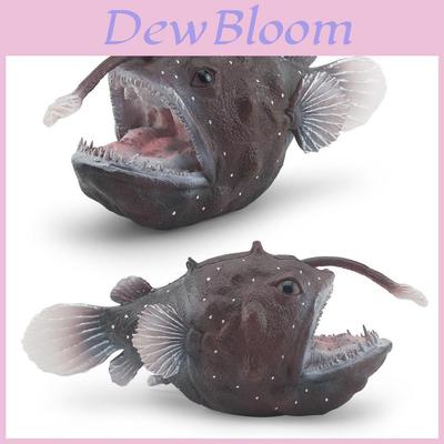 Realistic Plastic Anglerfish Model Toy Vibrant Colorful Deep Sea Animal Dcor