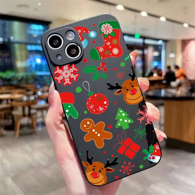 New Year Christmas Trees TPU Phone Case For iPhone 16 15 14 13 12 11 Pro Max X XS XR 7 8 Plus SE2 Shockproof Soft Silicone Cover