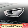 För Hyundai Tucson NX4 2023 2024 Hybrid N Line Car Inner Dörrhandtag Skål Kåpa Trim Rostfritt stål Interiörtillbehör