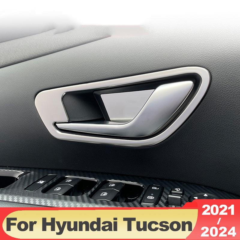 Pre Hyundai Tucson NX4 2023 2024 Hybrid N Line Car Vnútorná kľučka dverí Obloženie krytu misy Príslušenstvo interiéru z nehrdzavejúcej ocele