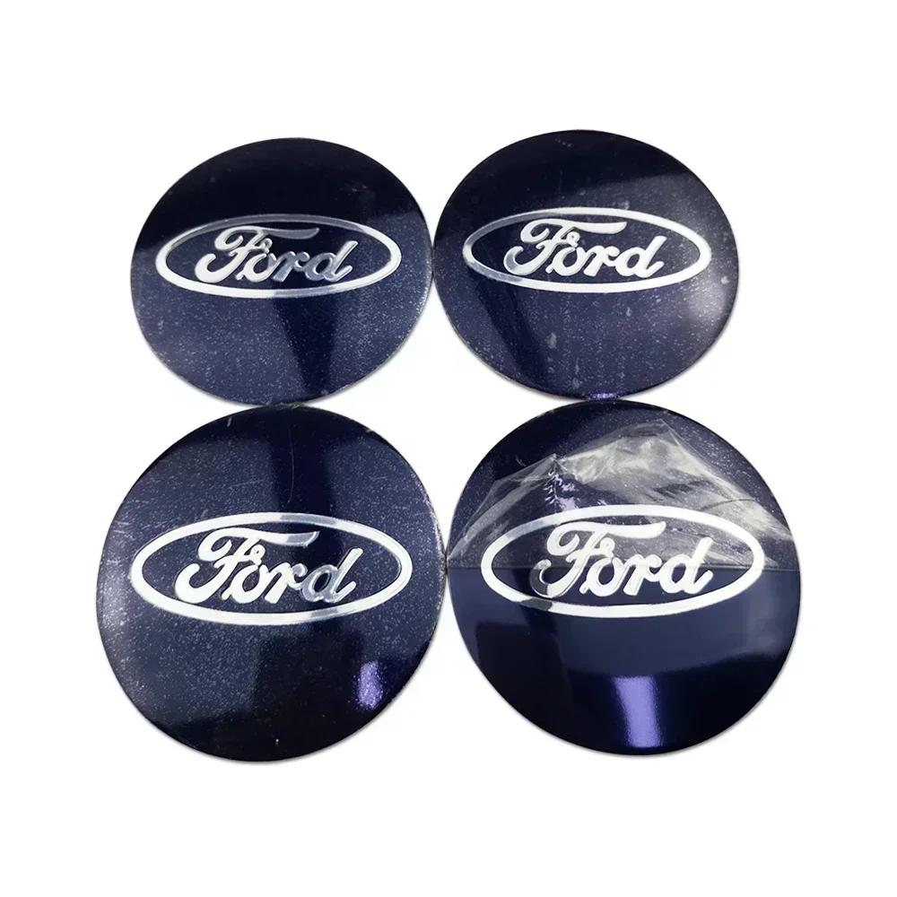 4pcs 56mm Auto Wheel Hub Center Caps Emblem Decals For Ford Fusion Ecosport F36 Kuga ST Explorer Fiesta Focus 2 Mondeo Edge Transit