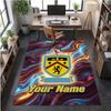 Crystal Velvet Rug Burnley Football Print Custom Name Text Floor Mat Home Decor
