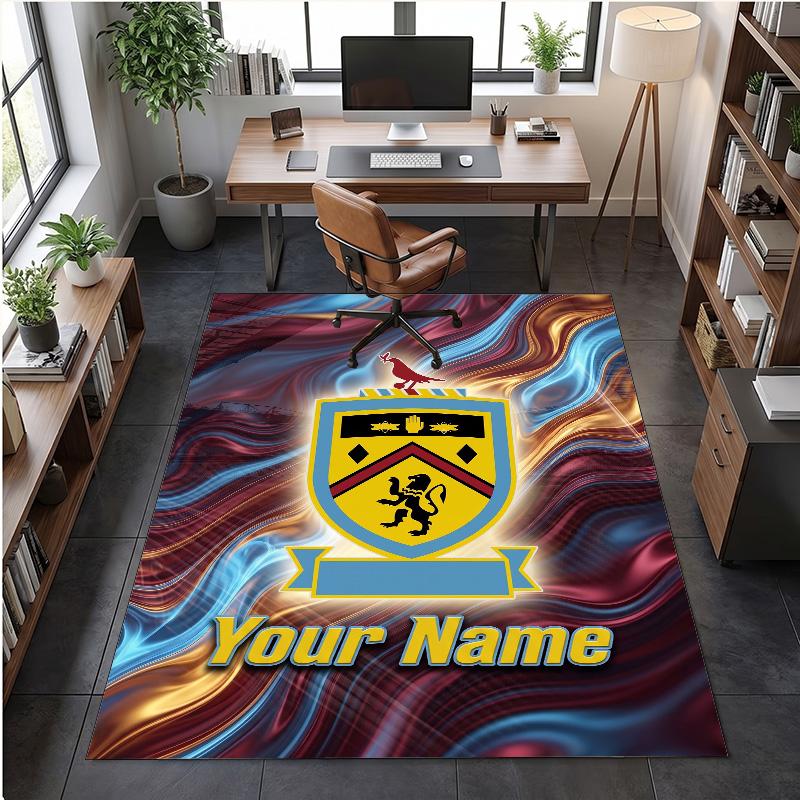Crystal Velvet Rug Burnley Football Print Custom Name Text Floor Mat Home Decor