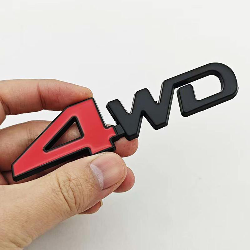 3D Metal Car Letters 4WD Logo Emblem Car Rear Trunk Sticker Fender Side Decals 4WD Badge Auto Accessories