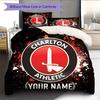 Custom Name Charlton Athletic Pattern Bedding Quilt Set  Home Decoration  Gift (1 * duvet cover + 2 * pillowcase  without core)